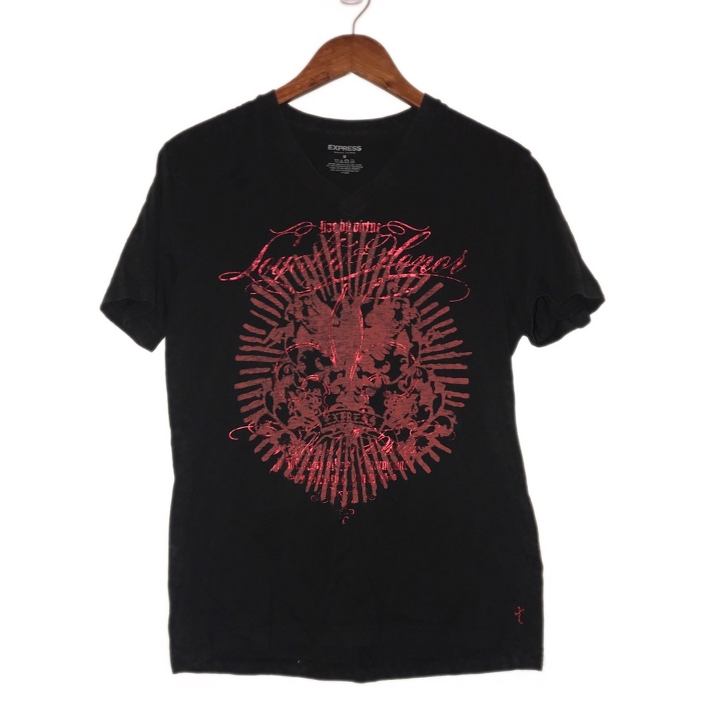 Express V neck T shirt size M black